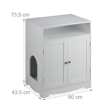 Relaxdays White Cat Litter Cabinet