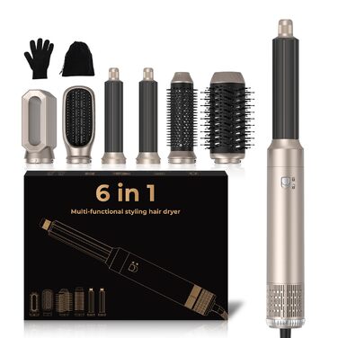 Airstyler Föhnbürste 5 в 1: Фен-щітка, локкен, об'єм, сушка волосся, 1000W, 3 температурні режими (Оранжевий)