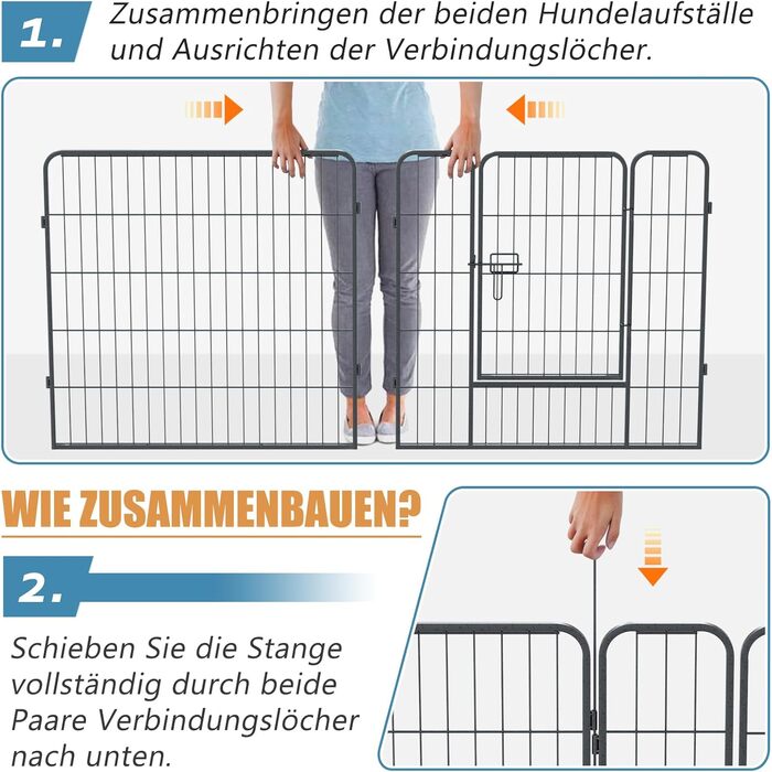 Клітка для собак та цуценят, вольєр для тварин, переносний загон для вигулу, металева іграшка-загон (12 шт.)