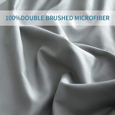 Комплект постільної білизни DERBELL 160x200: мікрофібра, антизминання, дихаюча, сірий (4-елементний)
