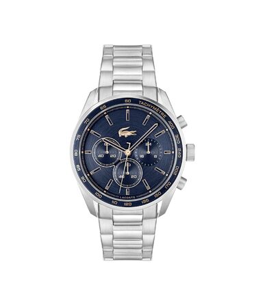 Годинник чоловічий Lacoste Boston Chronograph кварцовий з шкіряним або металевим браслетом (Navy, Метал)