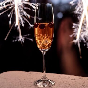 Krosno Champagne Flutes | Set of 6 | 200 ML | Venezia Collection | Perfect for Home, Restaurants, and Parties | Dishwasher Safe