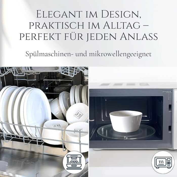 Набір посуду з порцеляни Pure Living на 12 осіб, 36 предметів, білий, Crystal, TESTSIEGER