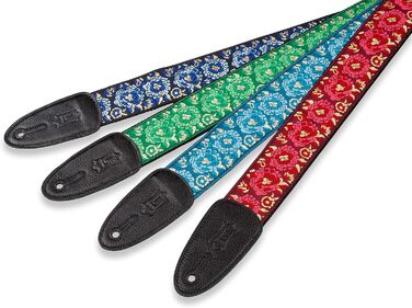 Гітарний ремінь Levy's Leathers M8AS-BLU з дзеркальним малюнком, синій