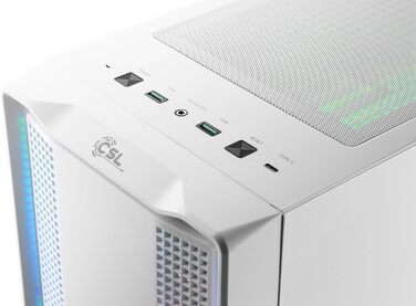 Корпус для ігрового ПК VITRUM PRO - Midi Tower, білий, RGB підсвічування, скло, вентилятори, ATX/mATX/Mini-ITX