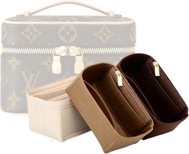 LinerLink органайзер-вкладиш для сумки LV Nice Mini, 20x13,5x12 см, фетровий, ручна робота, бежевий, стиль C, для жіночої сумки