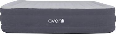 Надувний матрац-ліжко AVENLI самонадувний для 1 особи з інтегрованим насосом, висока ліжкомісце, флаокована поверхня для кемпінгу та дому (203x152x46 см)