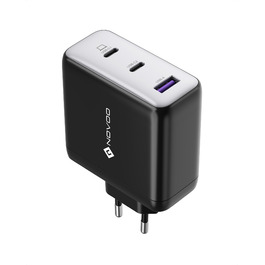 Зарядний пристрій USB-C 67W NOVOO GaN III 3-порти, швидка зарядка для MacBook, iPad, Pixel, Samsung, iPhone, Steam Deck (Чорний)