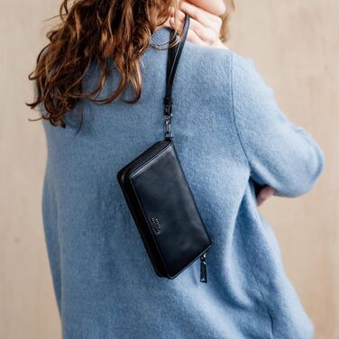 Жіночий гаманець Berliner Bags Lyon з натуральної шкіри, великий, з RFID захистом, чорний, у подарунковій коробці