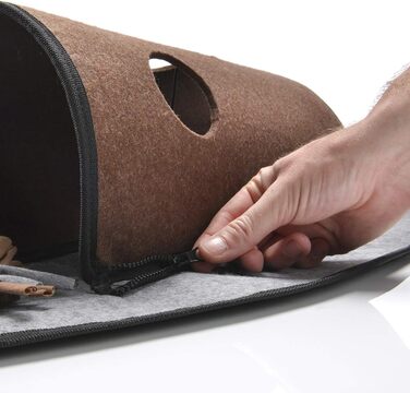 CanadianCat Company | Ultimate Cat Carpet Activity Carpet Calvin Grey/Brown, Intelligence Toy Cat Play Mat, Cat Activity Play Carpet, approx. 90 x 90 x 20 cm
