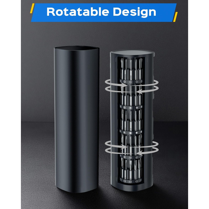 Набір мініатюрних електричних викруток 78 в 1 - прецизійний набір з магнітними Torx викрутками, LED дисплеєм та 5 рівнями крутного моменту для ноутбуків, окулярів, годинників, ПК