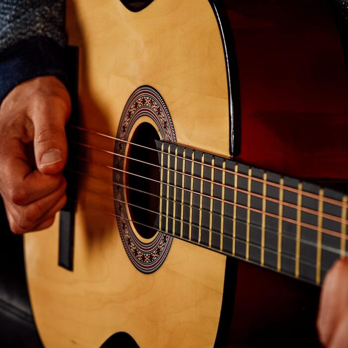 Класична гітара 3rd Avenue 4/4 з нейлоновими струнами, повний розмір, стартовий набір – блакитний (натуральний)