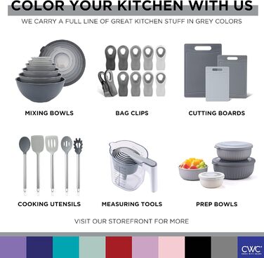 Набір місок для змішування Cook With Color з нержавіючої сталі та мірних стаканів, 11 шт (сірий)
