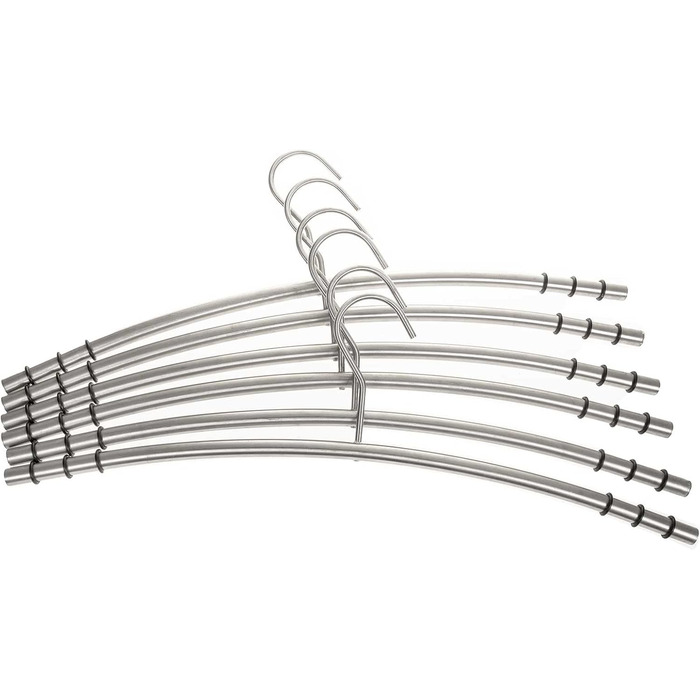 SIDCO Clothes Hangers Stainless Steel 6 x Coat Hangers Metal Hangers Hanger Set w. Anti-Slip