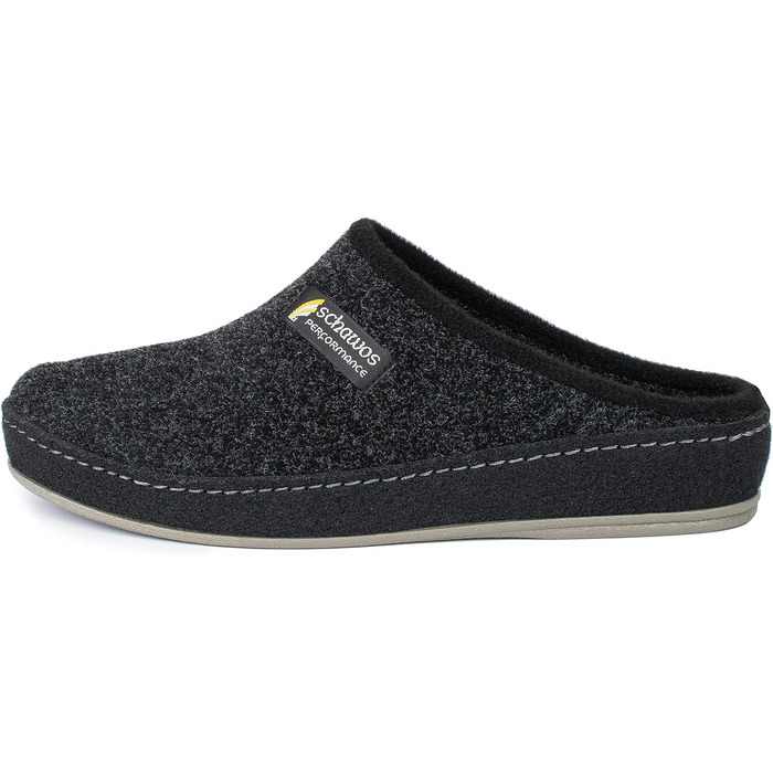 Чоловічі фетрові домашні тапочки Schawos 6030 з устілкою, супінна підошва, антиковзаючі, 43 EU, чорні