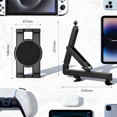 Тримач для планшета Romon у автомобіль, кріплення до підголівника, універсальний, 360° обертання, для смартфонів та планшетів 4.7-13'