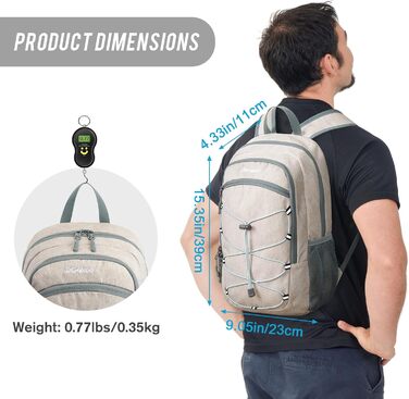 Small Backpack / 20L Unisex Daypack Lightweight Travel Backpack Hiking Backpack Trekking Backpack for Hiking Cycling (Beige, 12L)