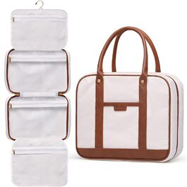 Косметичка для подорожей на підвішування з великою місткістю, 4 відділення, гачок, для жінок, P-beige