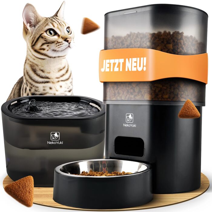 Автоматичний годівниця та фонтанчик для котів 2в1 з Wi-Fi, 3L, без залежності від сонця