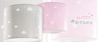 Children's Lamp Pendant Light Hanging Lamp Clouds Sweet Dreams Grey, 26 x 26 x 23 cm