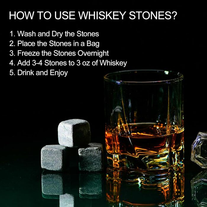 Набір склянок для віскі Ghazpmuk, набір кам'яних кульок для віскі, подарунок для чоловіка, набір для віскі з 4 кульками, 1 склянка, щипці для льоду, підставки, оксамитовий мішечок, для дня народження, на День батька