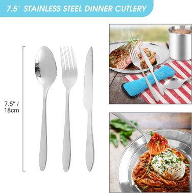 Набір посуду для кемпінгу Odoland: нержавіюча сталь, для 1 особи, з тарілкою та чашкою