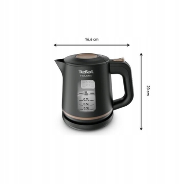 Електричний чайник Tefal KI533811, 2400 Вт, 1 л, чорний