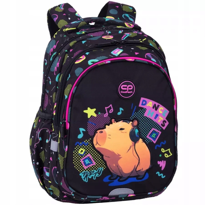 Багатовідсіковий шкільний рюкзак CoolPack, чорний, багатоколірний