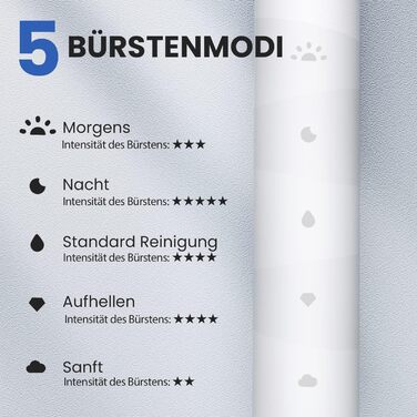 Електрична зубна щітка Oclean Flow: звукова, 5 режимів, DuPont, біла, IPX7, до 180 днів роботи