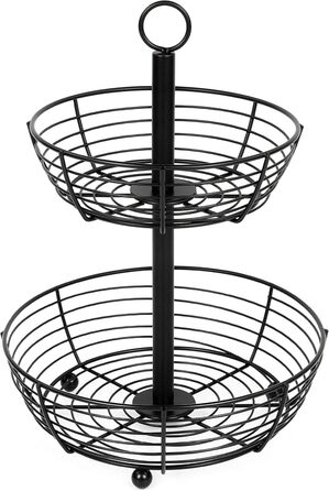 Auroni Етажерка Infinite: двоярусна етажерка для фруктів - стильний фруктовий кошик, H=33 см, D=24 см