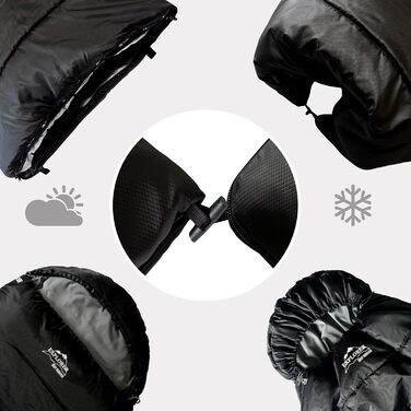 EXPLORER® EF-200 XXL Sleeping Bag -18°C to +3°C | 400GSM | Outdoor Sleeping Bag for Adults - Camping, Trekking, Festivals, Travel | PFC-Free, Right Zipper, Black