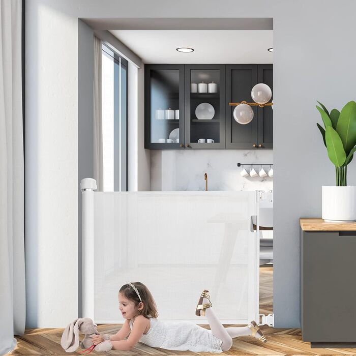 Захист для воріт NAIZY Rollo 0-150см: сітка для дитячих воріт, захист від собак, ролетна конструкція, білий