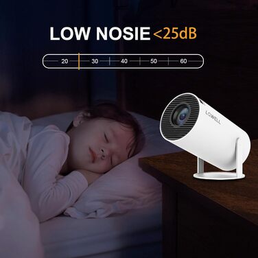 LQWELL® Міні проектор Beamer з Android OS, 4K, WiFi, Bluetooth 5.0, Auto Trapez, 130 дюймів, HDMI для Phone/PC/Xbox