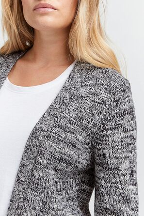 Жіночий в'язаний кардиган OXMO OXPhietta з грубої в'язки, довгий рукав, накладні кишені, 100% бавовна, Regular fit (XXL, Insignia B (791991))