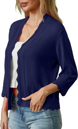 Жакет-кардиган жіночий літній з рюшами, Boero Eegant, Marineblau (темно-синій), розмір S