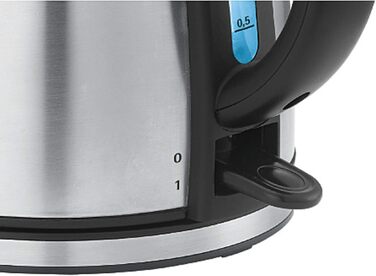 WMF Stelio Stainless Steel Kettle 1.2L, Electric Kettle with Scale Water Filter, 2400 W, Illuminated Water Level Indicator, Matte Stainless Steel