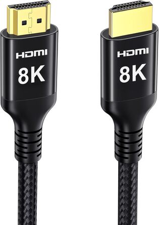 HDMI 2.1 кабель Etseinri 2 метри, 48Gbps, 4K 240Hz, 8K, eARC, HDCP2.3, HDR10+, Dolby Atmos, Vision, для моніторів, телевізорів, проекторів (Чорний)