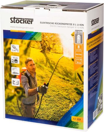Електричний ранцевий обприскувач STOCKER 8 л Li-Ion акумулятор