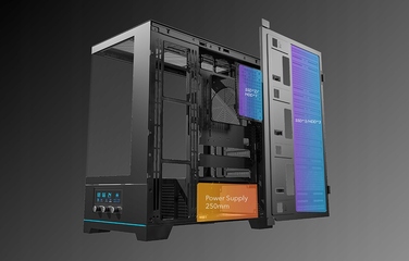 Корпус для ПК DarkFlash DY451 ATX Midi Tower Gaming, загартоване скло, чорний