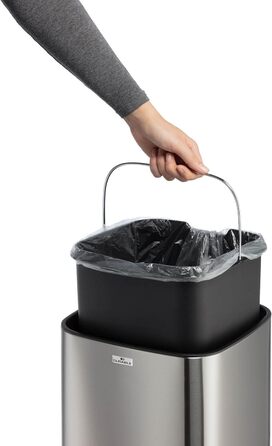 Сміттєвий бак сенсорний NO TOUCH Durable (срібний, 21 л) з внутрішнім відром