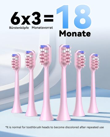 Електрична звукова зубна щітка JTF з УФ-дезінфекцією та сушінням, бездротова зарядка, 5 режимів чищення, 6 насадок, стаканчик, акумуляторна для дому та подорожей (Рожева)