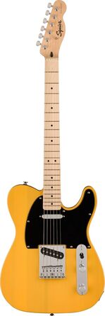 Squier Sonic Telecaster: електрогітара Fender з палісандровим гриф, чорна захисна пластина, колір Butterscotch Blonde, з безкоштовними онлайн-уроками Fender Play