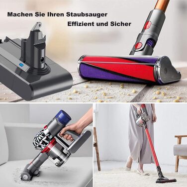 Замінний акумулятор Dyson V6 6000mAh (6.0 Ah) для пилососів DC58, DC62, DC59, DC61, DC72, DC74, SV03, SV05, SV06, SV07, SV09