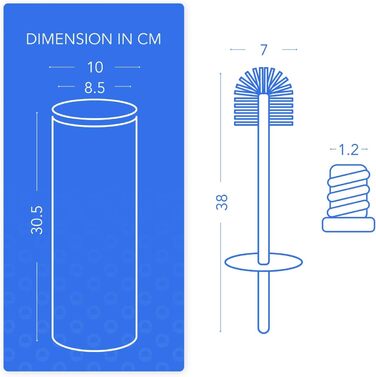 Щітка для унітазу Bamodi з тримачем – вільна щітка з довгим руків'ям та жорсткою щетиною для ретельного та легкого прибирання – ідеальна для ванної кімнати та гостьового туалету (Матовий Чорний, 1)