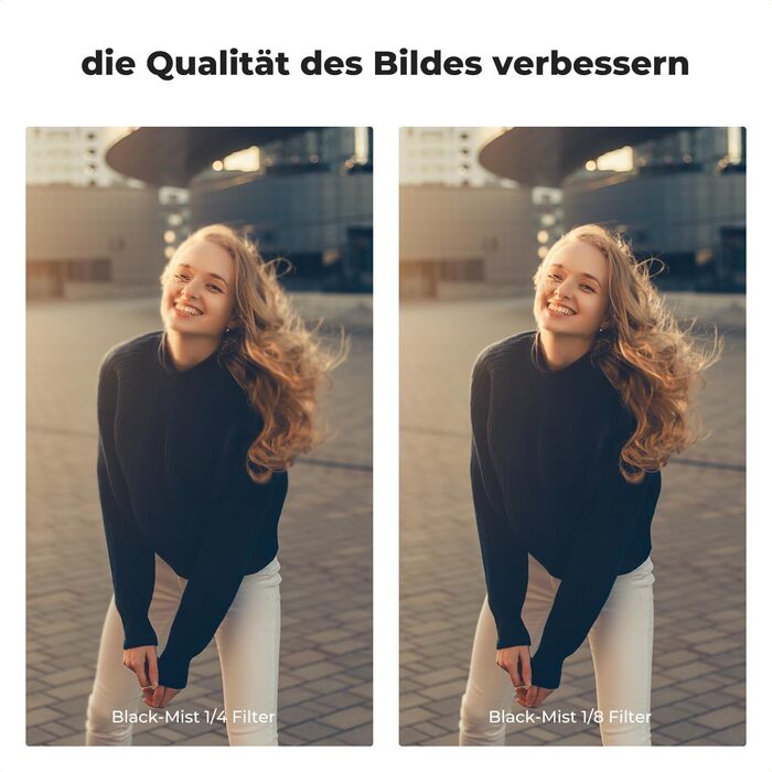 Фільтри K&F Concept Black Mist 82mm (1/4 & 1/8) для відео та портретної зйомки (Nano-Xcel)
