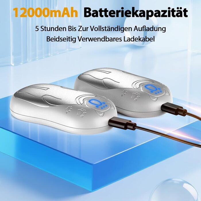 Електричний гріє для рук OUTJUT 2 шт., 12000mAh з магнітом, USB, для спорту на відкритому повітрі, бічне нагрівання, білий