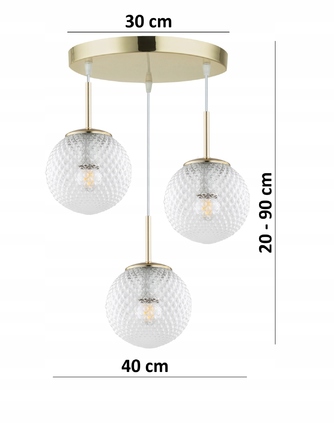 Підвісна люстра Elko-Lighting золота, металева, на 3 лампи E27
