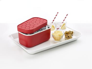 Форма для льоду Lékué Eiswürfelbox, червона, 12x22x8 см