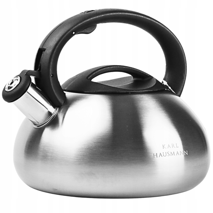 Класичний сталевий чайник Karl Hausmann, 2,5 л, чорний, сріблястий, сірий