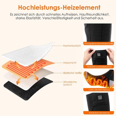 Гріючі шкарпетки Minthouz з керуванням через додаток для чоловіків та жінок | 4 режими нагріву & акумулятор 7,4V 3000mAh для тривалої теплоти | Можна прати в машині & перезаряджаються | Для активного відпочинку, походів, катання на лижах, кемпінгу